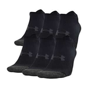 under armour adult performance tech no show socks, multipairs , black (6-pairs) , x-large