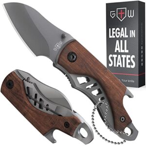 good worker 5.7’’ pocket knife – mini folding knives – small sharp knife with bottle opener – cool edc knives – tiny folding knife – foldable knife – stocking stuffers for men women children 6779