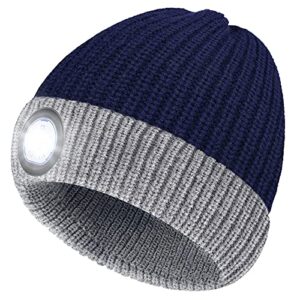 led beanie hat with lights men gifts: christmas stocking stuffers for men women dad father grandpa husband brother boyfriend him adult teen – soft warm comfortable winter knit cap headlamp lighted hat