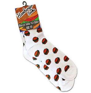 gears out hamburger socks – weird socks for men and women grilling fun bbq gifts unisex funny burger socks teens outdoor grill ideas stocking stuffers for dads meat