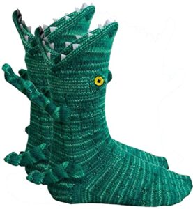 yiihud knit crocodile socks funny 3d animal socks novelty crocodile socks gag gift for men christmas stocking stuffer for men women