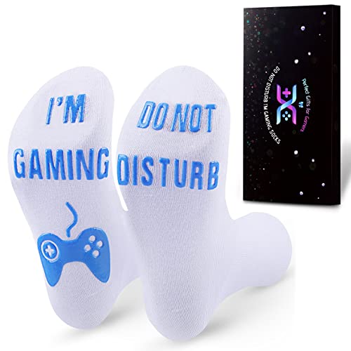 Do Not Disturb I'M Gaming Socks, Teenager Gifts Idea Teens Stocking Stuffers Gamer Sock Gift for Boys Men Dad Father