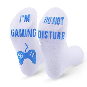 Do Not Disturb I'M Gaming Socks, Teenager Gifts Idea Teens Stocking Stuffers Gamer Sock Gift for Boys Men Dad Father