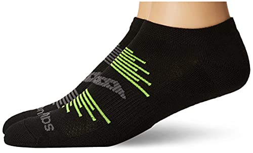 Saucony Men's Multi-Pack Firework Ventilating Performance Comfort No-Show Socks, Black/Grey Assorted (6 Pairs), Shoe Size: 8-12