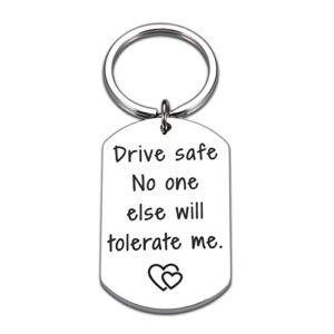 christmas gifts for boyfriend girlfriend drive safe keychain valentines day gifts for him her stocking stuffers for men women wife husband anniversary birthday i love you gifts boyfriend gifts keyring