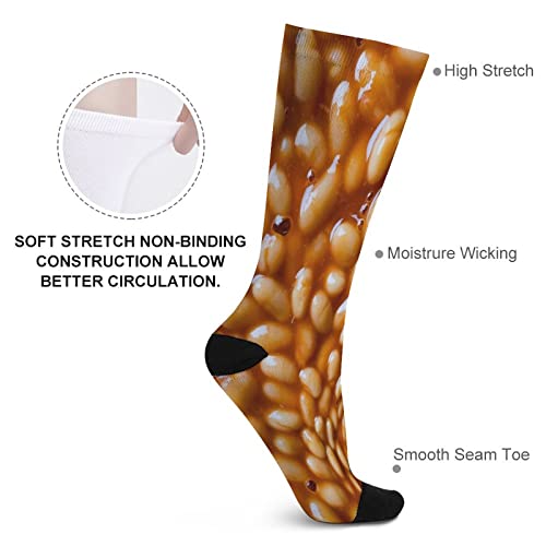 MYSTCOVER Baked Beans Socks for Women Socks for Men Crew Socks for Boys Mid Socks for Girls Stocking Stuffers for Teens Casual Athletic Sport Dress Socks