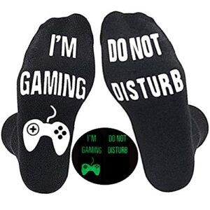 do not disturb i’m gaming socks novelty gamer socks,funny gamer gift,stocking stuffers for men teens kids gamer lovers