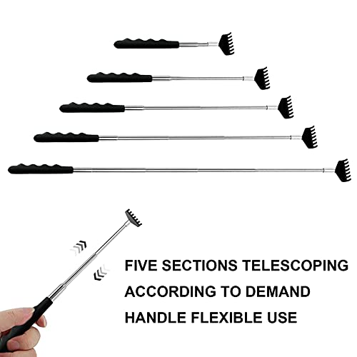 3 Pack Back Scratcher Extendable Portable Back Massager Back Scratcher for Men Women Kids Adults, Telescopic Back Scratching Tool with Rubber Handles