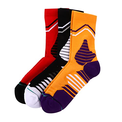 GAFOKI 3 Pairs Sports Socks Stocking Stuffers for Guys Slipper Socks Men's Athletic Socks Basketball Socks Men Breathable Socks Outdoor Socks Men Sweat Releasing Socks Breathable Socks