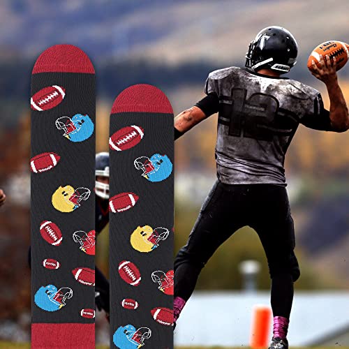 Funny Football Socks for Men Women Teens Boys - DO NOT DISTURB,I'M WATCHING FOOTBALL Novelty Fun Crew Socks-Funky Cotton Crazy Socks with Sayings-Valentines Day Funny Gifts Silly Stocking Stuffers