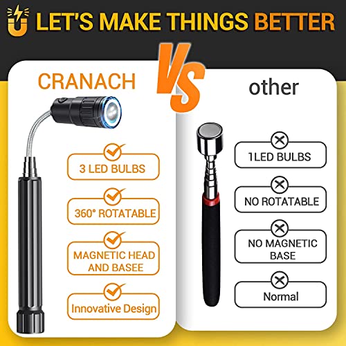 Fathers Day Gifts for Dad Men Husband from Daughter Son Wife, Magnetic Pickup Tool LED Telescoping Magnet Pick Up Flashlight Work Light Cool Gadgets Birthday for Him Who Have Everything Wants Nothing