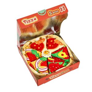 funny pizza socks box for men women teen boys – funny pizza lovers gifts novelty food fun funky cool crazy silly crew socks-valentines day birthday gifts ideas christmas stocking stuffers (m,4 pairs)