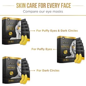 Dermora 24K Gold Eye Mask Puffy Eyes and Dark Circles Treatments Look Less Tired and Refresh Your Skin, 30 Pairs