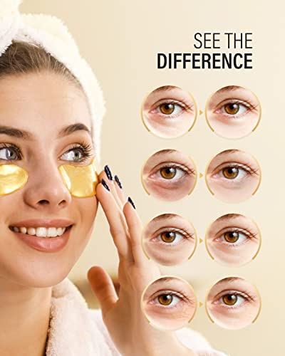 Maskiss 25-Pairs 24K Gold Under Eye Patches, Eye Mask, Eye Patches for Puffy Eyes, Eye Masks for Dark Circles and Puffiness, Collagen Skin Care Products