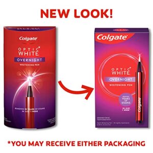 Colgate Optic White Overnight Teeth Whitening Pen, Teeth Stain Remover to Whiten Teeth, 35 Nightly Treatments, 0.08 Fl Oz