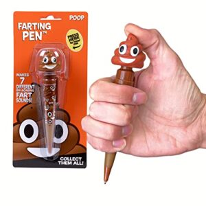 farting poop pen – 7 funny fart sounds – fun easter basket stuffers for teens boys & girls, kids party supplies, pens for coworkers & work gifts, gag gifts for kids, fun pens for kids, pranks for kids