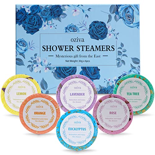 Oziva Aromatherapy Shower Steamers - Nighttime Shower Tablets, Shower Bombs - Easter Basket Stuffers Gifts for Women and Men - Self Care and Relaxation Stress Relief