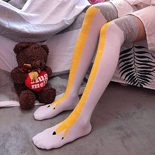 Chicken Leg Socks Stocking Stuffers White Elephant Gag Funny Gifts for Adults Big Kids Prank Crazy Turkey Feet Stockings (3 pairs B pack)