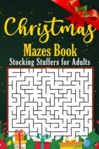 stocking stuffers for adults: large print christmas mazes book: winter christmas gifts for women, men and seniors for stress relief