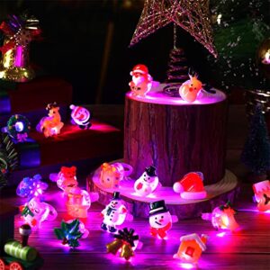 40 Pieces 3D Christmas Light up Rings Christmas Party Favors For Kid Adults LED Flash Finger Rings Glow in the Dark Christmas Toys Stocking Stuffer Xmas Gifts Christmas Party Supplies