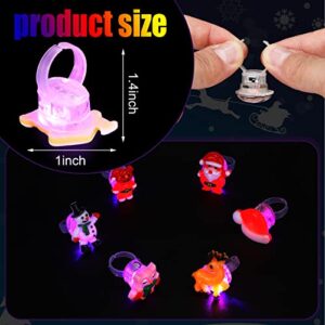 40 Pieces 3D Christmas Light up Rings Christmas Party Favors For Kid Adults LED Flash Finger Rings Glow in the Dark Christmas Toys Stocking Stuffer Xmas Gifts Christmas Party Supplies