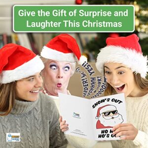 Prank Xmas Greeting Card Plays Raunchy Sounds When Opened. 3 Pack Has Big Fake Stop Button. 20 Hilarious Seconds of Nonstop Naughty Sound. Extra Loud Adult Gag Gift or Stocking Stuffer for Fun Friends
