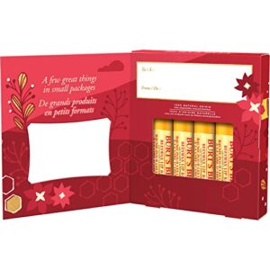 Burt’s Bees Christmas Gifts, 4 Lip Balm Stocking Stuffers Products, Beeswax Bounty Classic Set - Beeswax Moisturizing Lip Balm