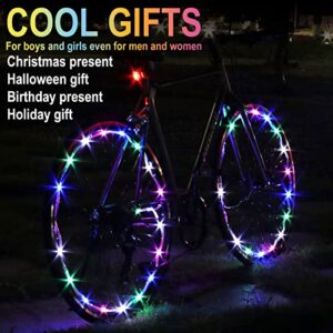 Sumree LED Bike Wheel Lights,2-Tire Pack USB Rechargeable Bike Lights with Batteries Included, Best Bicycle Lights - Stocking Stuffer Birthday Gift for Kids, Girls, Boys, Adults
