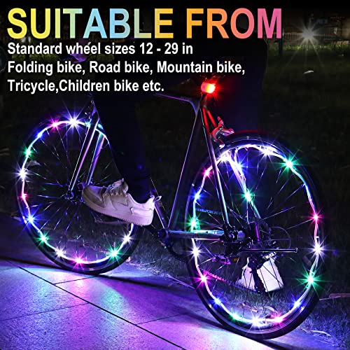 Sumree LED Bike Wheel Lights,2-Tire Pack USB Rechargeable Bike Lights with Batteries Included, Best Bicycle Lights - Stocking Stuffer Birthday Gift for Kids, Girls, Boys, Adults