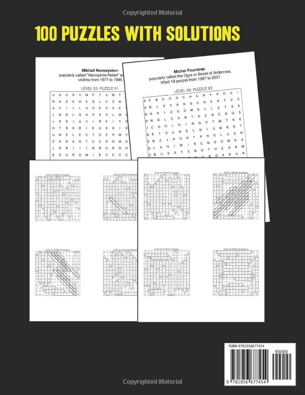 Serial Killers Facts Word Search Puzzle For Adults and Seniors Large Print: Stocking Stuffers: 2000 Words, 4 Levels: Word Search Puzzle Book for ... and Men: Fun Activity Book for the family