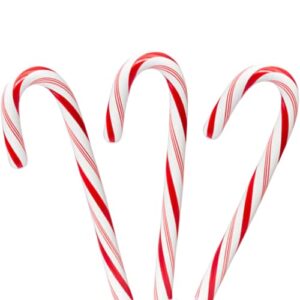 red & white jumbo candy canes peppermint flavor 8in classic hard candy suckers for kids adults christmas tree table decoration xmas stocking stuffers holiday goody bag filler & party favor 3 count