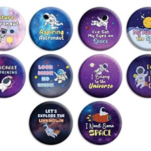 Creanoso Future Astronaut Buttons (1-Set X 10 Buttons) - Stocking Stuffers Premium Quality Gift Ideas for Children, Teens, & Adults - Corporate Giveaways & Party Favors