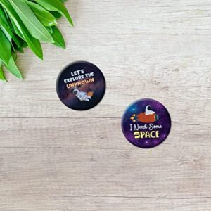 Creanoso Future Astronaut Buttons (1-Set X 10 Buttons) - Stocking Stuffers Premium Quality Gift Ideas for Children, Teens, & Adults - Corporate Giveaways & Party Favors