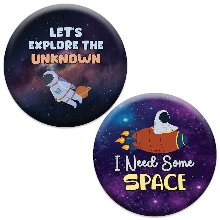 Creanoso Future Astronaut Buttons (1-Set X 10 Buttons) - Stocking Stuffers Premium Quality Gift Ideas for Children, Teens, & Adults - Corporate Giveaways & Party Favors