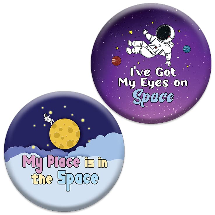 Creanoso Future Astronaut Buttons (1-Set X 10 Buttons) - Stocking Stuffers Premium Quality Gift Ideas for Children, Teens, & Adults - Corporate Giveaways & Party Favors