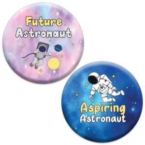 Creanoso Future Astronaut Buttons (1-Set X 10 Buttons) - Stocking Stuffers Premium Quality Gift Ideas for Children, Teens, & Adults - Corporate Giveaways & Party Favors