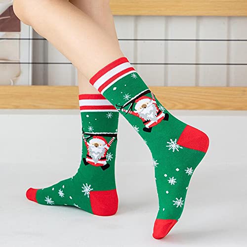 Nzwiluns Funny Christmas Socks for Men Women Crew Socks Novelty Holiday Long Socks Plus Size Xmas Gifts for Family