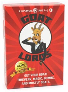 gatwick games goat lords, hilarious, addictive and competitive card game with goats, best card games for families, adults, teens, and kids, makes for great stocking stuffers, 2-6 players