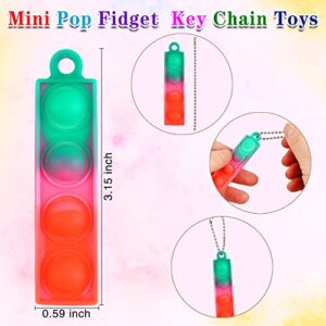 100Pcs Pop Fidget Toys Keychain, Party Favors For Kids 4-8, Mini Bubble Fidget Toys Pack Stress Relief Sensory Toys For Boys Girls Adults Classroom Prizes Goodie Bag Pinata Christmas Stocking Stuffers