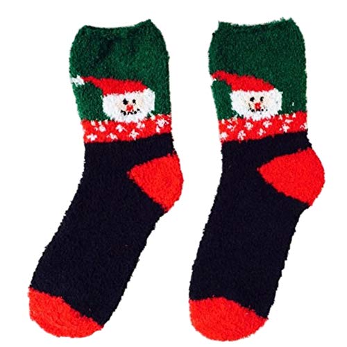 October Elf 6 Pairs Adult Christmas Holiday Socks Warm Winter Cozy Socks (One size, E)