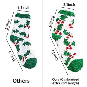 October Elf 6 Pairs Adult Christmas Holiday Socks Warm Winter Cozy Socks (One size, E)