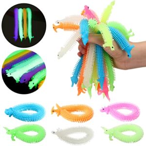 12 pcs stretchy strings fidget toys stress relief toys fidget stretchy noodles dinosaur sensory noodle strings glow in the dark autism toys teens adult christmas stocking stuffers party favors