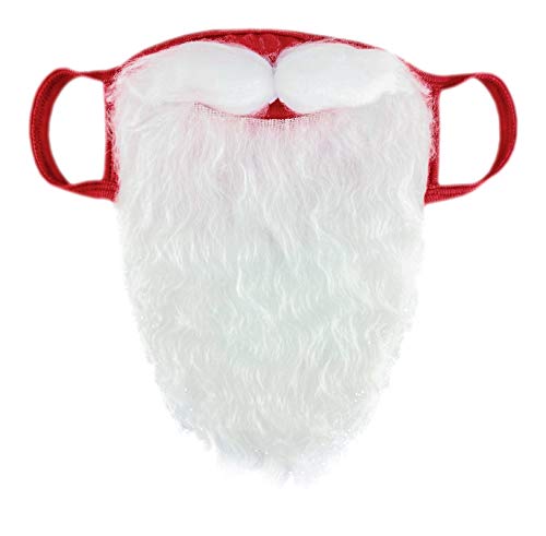 Encased (2 Pack) Face Mask Funny Bearded Holiday Santa Costume for Adults for Christmas 2021 (One size fits all)