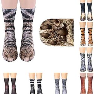 xywlwoer Animal Paw Socks Crazy Novelty 3D Cat Paw Socks Funny Easter Basket Stuffers for Kids Women Men Teens Adults Gag Gifts