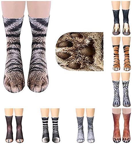 xywlwoer Animal Paw Socks Crazy Novelty 3D Cat Paw Socks Funny Easter Basket Stuffers for Kids Women Men Teens Adults Gag Gifts