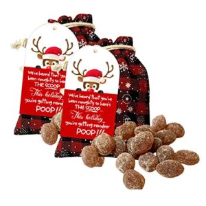 reindeer poop candy stocking stuffers candy funny stocking stuffers for adults kids, funny christmas stocking stuffers (two pack)