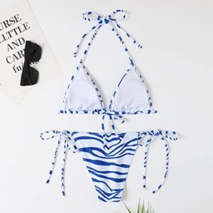 HSSDH Women's Ribbed Triangle Thong Bikini Set Sexy Two Piece Swimsuit Bathing Suit #aal221216- *321-stocking Stuffers for Adults