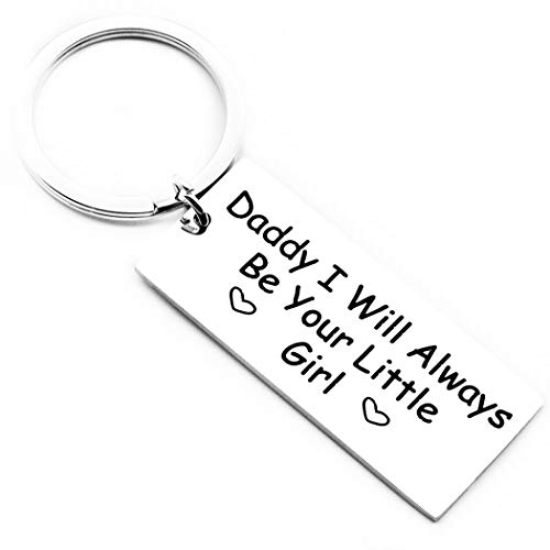 Christmas Gifts Womens Mens Stocking Stuffers for Dad Women Men Adults Stockings Stuffer Daddy Gifts from Daughter Ill Always Be Your Little Girl Keychain Daddy And Daughter