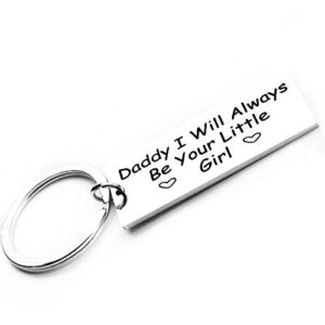 Christmas Gifts Womens Mens Stocking Stuffers for Dad Women Men Adults Stockings Stuffer Daddy Gifts from Daughter Ill Always Be Your Little Girl Keychain Daddy And Daughter