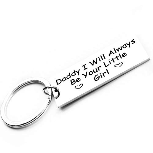 Christmas Gifts Womens Mens Stocking Stuffers for Dad Women Men Adults Stockings Stuffer Daddy Gifts from Daughter Ill Always Be Your Little Girl Keychain Daddy And Daughter